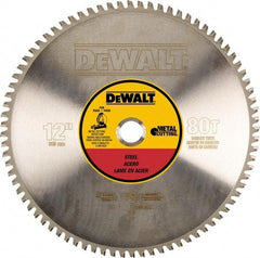 DeWALT - 12" Diam, 1" Arbor Hole Diam, 80 Tooth Wet & Dry Cut Saw Blade - Steel, Crosscutting Action, Standard Round Arbor - Americas Tooling