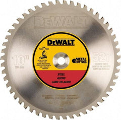 DeWALT - 10" Diam, 5/8" Arbor Hole Diam, 52 Tooth Wet & Dry Cut Saw Blade - Steel, Crosscutting Action, Standard Round Arbor - Americas Tooling