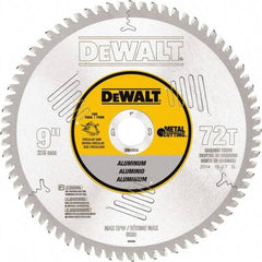 DeWALT - 9" Diam, 1" Arbor Hole Diam, 72 Tooth Wet & Dry Cut Saw Blade - Steel, Crosscutting Action, Standard Round Arbor - Americas Tooling