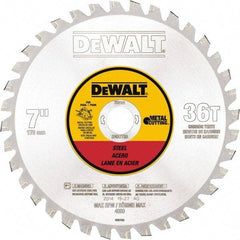 DeWALT - 7" Diam, 25/32" Arbor Hole Diam, 36 Tooth Wet & Dry Cut Saw Blade - Steel, Crosscutting Action, Standard Round Arbor - Americas Tooling