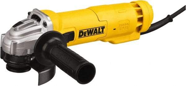 DeWALT - 4-1/2" Wheel Diam, 11,000 RPM, Corded Angle & Disc Grinder - 5/8-11 Spindle, 120 Volts, 11 Amps - Americas Tooling