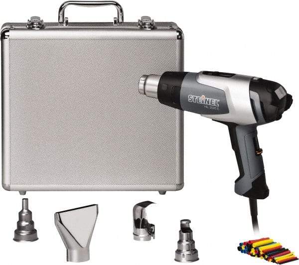 Steinel - 120 to 1,150°F Heat Setting, 4 to 13 CFM Air Flow, Heat Gun Kit - 120 Volts, 13.3 Amps, 1,600 Watts, 6' Cord Length - Americas Tooling