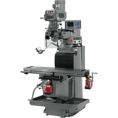 Jet - 54" Table Width x 12" Table Length, Variable Speed Pulley Control, 3 Phase Knee Milling Machine - R8 Spindle Taper, 5 hp - Americas Tooling