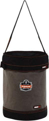 Ergodyne - 1 Pocket Gray & Black Canvas Tool Bucket - 12-1/2" Wide x 12-1/2" Deep x 17" High - Americas Tooling