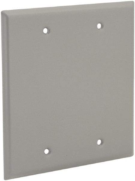 Hubbell-Raco - 2 Outlet, Powder Coat Finish, Rectangle Weather Resistant Box Cover - 1/8" Long x 4-1/2" Wide x 4-1/2" High, Wet Location, Aluminum, UL Listed - Americas Tooling