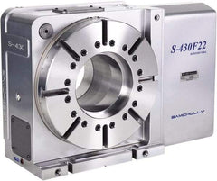 Samchully - 1 Spindle, 432mm Horizontal & Vertical Rotary Table - 500 kg (1100 Lb) Max Horiz Load, 283mm Centerline Height, 194mm Through Hole - Americas Tooling