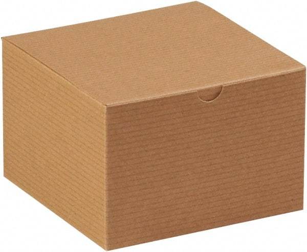 Made in USA - 6" Wide x 6" Long x 4" High Rectangle Chipboard Box - 1 Wall, Kraft (Color) - Americas Tooling