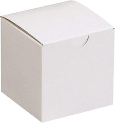 Made in USA - 3" Wide x 3" Long x 3" High Square Chipboard Box - 1 Wall, White - Americas Tooling