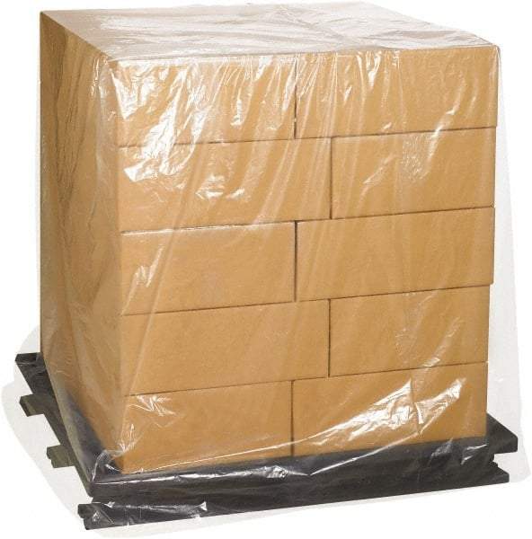 Made in USA - 40" Long x 48" Wide x 100" High Pallet Cover - Clear, Case, 100 Piece - Americas Tooling