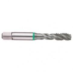 M18x2.5 6H 4-Flute Cobalt Green Ring Semi-Bottoming 40 degree Spiral Flute Tap-TiCN - Americas Tooling