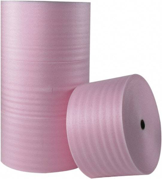 Made in USA - 250' Long x 6" Wide x 1/4" Thick, Polyethylene Foam - Pink - Americas Tooling