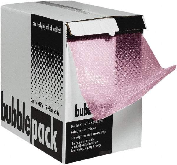 Made in USA - 600" Long x 24" Wide, Antistatic Bubble Roll - Pink, Standard Grade - Americas Tooling