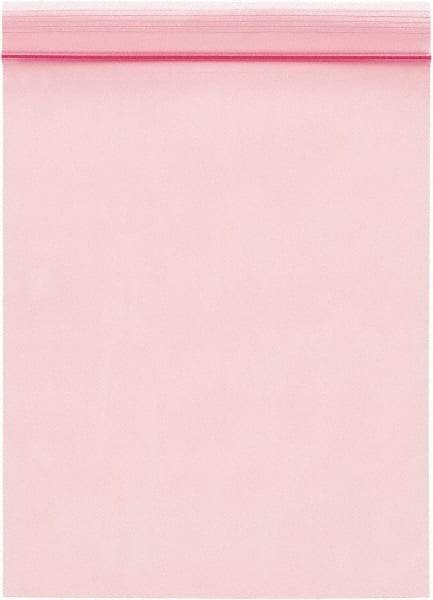 Value Collection - 10" Long x 8" Wide, 2 mil Thick, Self Seal Antistatic Poly Bag - Pink, Standard Grade - Americas Tooling