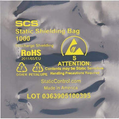 Made in USA - 4" Long x 4" Wide, 3.1 mil Thick, Open Top Static Shield Bag - Transparent, Metal-In, Standard Grade - Americas Tooling