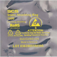 Made in USA - 3" Long x 2" Wide, 3.1 mil Thick, Open Top Static Shield Bag - Transparent, Metal-In, Standard Grade - Americas Tooling