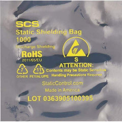 Made in USA - 3" Long x 3" Wide, 3.1 mil Thick, Open Top Static Shield Bag - Transparent, Metal-In, Standard Grade - Americas Tooling