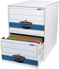 Made in USA - 1 Compartment, 15" Wide x 24" Deep, File Storage Boxes - Corrugated Cardboard, White - Americas Tooling