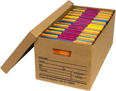 Made in USA - 1 Compartment, 12" Wide x 24" Deep, File Storage Boxes - Corrugated Cardboard, Kraft (Color) - Americas Tooling