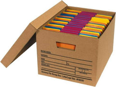 Made in USA - 1 Compartment, 12" Wide x 15" Deep, File Storage Boxes - Corrugated Cardboard, Kraft (Color) - Americas Tooling