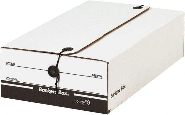 Made in USA - 1 Compartment, 9" Wide x 14-1/4" Deep, File Storage Boxes - Corrugated Cardboard, White - Americas Tooling