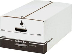 Made in USA - 1 Compartment, 15" Wide x 24" Deep, File Storage Boxes - Corrugated Cardboard, White - Americas Tooling