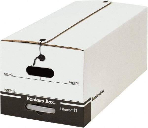 Made in USA - 1 Compartment, 12" Wide x 24" Deep, File Storage Boxes - Corrugated Cardboard, White - Americas Tooling