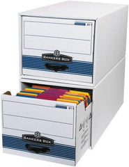 Made in USA - 1 Compartment, 12" Wide x 24" Deep, File Storage Boxes - Corrugated Cardboard, White - Americas Tooling