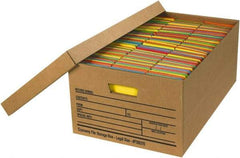 Made in USA - 1 Compartment, 15" Wide x 24" Deep, File Storage Boxes - Corrugated Cardboard, Kraft (Color) - Americas Tooling