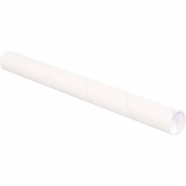 Made in USA - 2-1/2" Diam x 48" Long Round White Mailing Tubes - 1 Wall, White - Americas Tooling