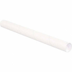 Made in USA - 2-1/2" Diam x 48" Long Round White Mailing Tubes - 1 Wall, White - Americas Tooling