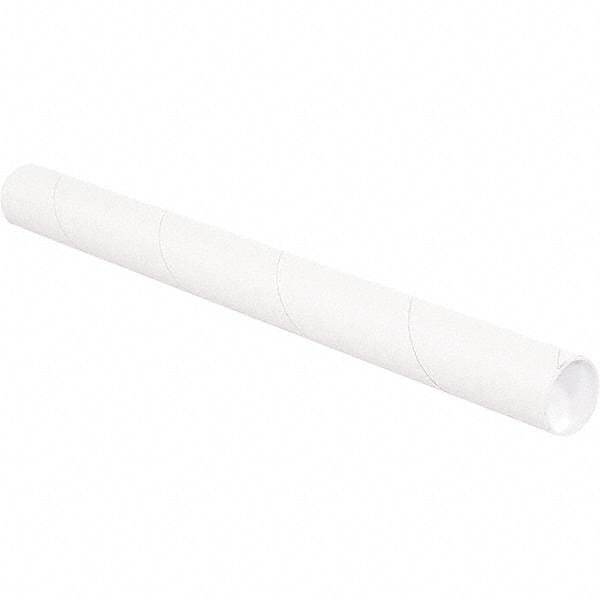 Made in USA - 2-1/2" Diam x 18" Long Round White Mailing Tubes - 1 Wall, White - Americas Tooling