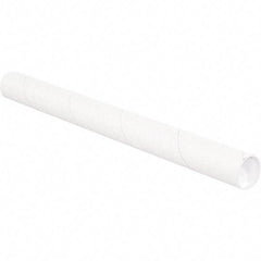 Made in USA - 2-1/2" Diam x 18" Long Round White Mailing Tubes - 1 Wall, White - Americas Tooling