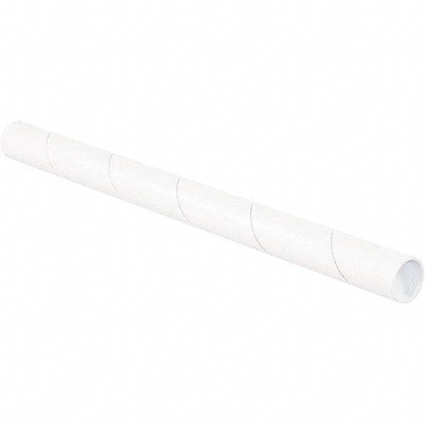 Made in USA - 1-1/2" Diam x 18" Long Round White Mailing Tubes - 1 Wall, White - Americas Tooling