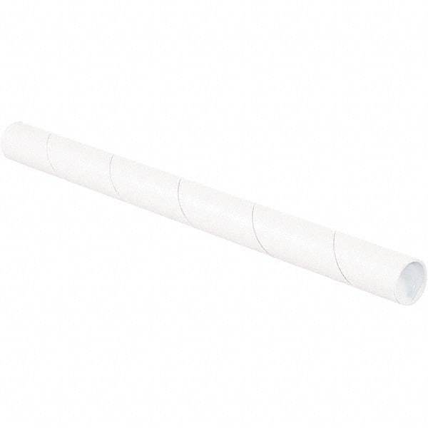 Made in USA - 1-1/2" Diam x 9" Long Round White Mailing Tubes - 1 Wall, White - Americas Tooling