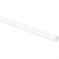 Made in USA - 1-1/2" Diam x 9" Long Round White Mailing Tubes - 1 Wall, White - Americas Tooling