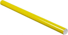 Made in USA - 2" Diam x 36" Long Round Colored Mailing Tubes - 1 Wall, Yellow - Americas Tooling