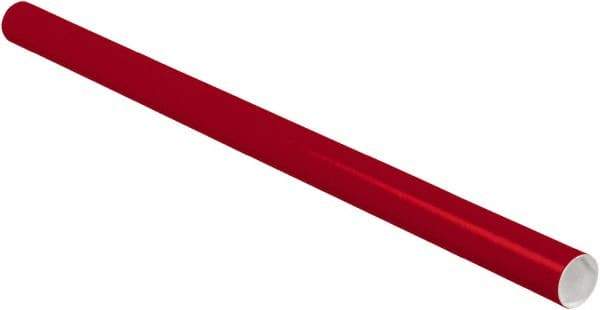 Made in USA - 2" Diam x 36" Long Round Colored Mailing Tubes - 1 Wall, Red - Americas Tooling