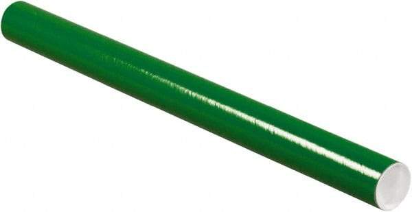 Made in USA - 2" Diam x 24" Long Round Colored Mailing Tubes - 1 Wall, Green - Americas Tooling