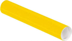 Made in USA - 2" Diam x 12" Long Round Colored Mailing Tubes - 1 Wall, Yellow - Americas Tooling