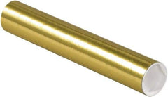 Made in USA - 2" Diam x 12" Long Round Colored Mailing Tubes - 1 Wall, Gold - Americas Tooling