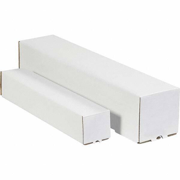 Made in USA - 4" Diam x 25" Long Square Square Mailing Tubes - 1 Wall, White - Americas Tooling