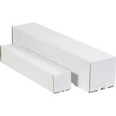 Made in USA - 3" Diam x 37" Long Square Square Mailing Tubes - 1 Wall, White - Americas Tooling