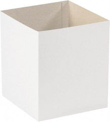 Made in USA - 8" Wide x 8" Long x 9" High Rectangle Chipboard Box - 1 Wall, White - Americas Tooling