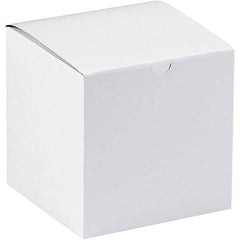 Made in USA - 8" Wide x 8" Long x 8-1/2" High Rectangle Chipboard Box - 1 Wall, White - Americas Tooling