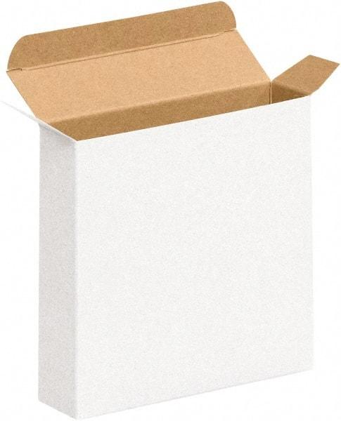 Made in USA - 1-5/8" Wide x 4" Long x 4" High Rectangle Chipboard Box - 1 Wall, White - Americas Tooling