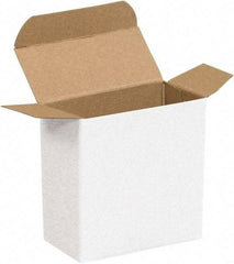 Made in USA - 1-1/16" Wide x 2-5/8" Long x 2-5/8" High Rectangle Chipboard Box - 1 Wall, White - Americas Tooling