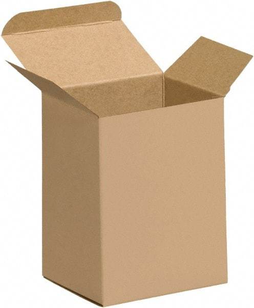 Made in USA - 2" Wide x 3" Long x 5" High Rectangle Chipboard Box - 1 Wall, Kraft (Color) - Americas Tooling