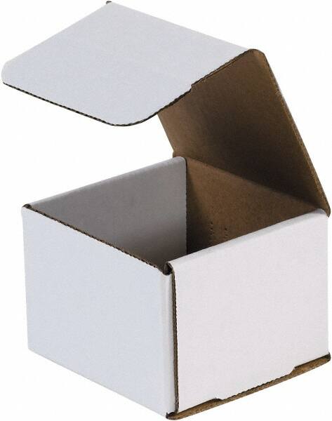 Made in USA - 4" Wide x 4" Long x 3" High Rectangle Crush Proof Mailers - 1 Wall, White - Americas Tooling