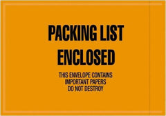 Value Collection - 1,000 Piece, 4-1/2" Long x 6" Wide, Packing List Envelope - Packing List Enclosed, Orange - Americas Tooling