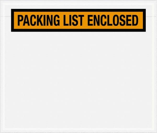 Value Collection - 1,000 Piece, 6-1/2" Long x 5" Wide, Packing List Envelope - Packing List Enclosed, Orange - Americas Tooling